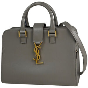 Yves Saint Laurent Baby Cabas 2-Way Handbag, Leather, Greige, 568853, Women's